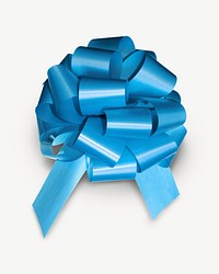 Blue ribbon bow isolated object psd