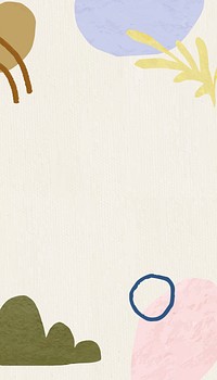 Aesthetic beige  iPhone wallpaper, botanical border