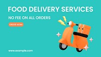 Food delivery blog banner template for social media campaign vector