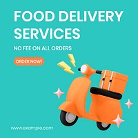 Food delivery Facebook ad template, ecommerce psd