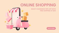 Online shopping blog banner template, special offer vector