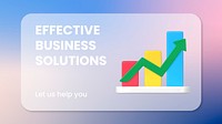 3D graph blog banner template, editable business design vector