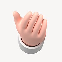 Palm hand reaching out, 3D gesture illustration psd