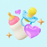 Baby bottle pacifier, 3D cute remix