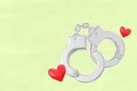 Valentine's heart handcuffs, 3D love remix