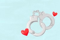 Valentine's heart handcuffs background, 3D love remix