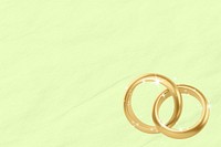 Gold wedding rings background, 3D sparkly jewelry illustration