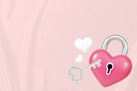 Valentine's heart padlock background, 3D love remix