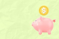 Piggy bank money background, 3D savings, finance remix