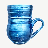 Blue mugs isolated object psd