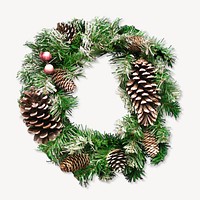 Christmas wreath, isolated image