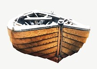 Brown wooden boat isolated object psd