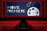 Cinema screen editable mockup psd