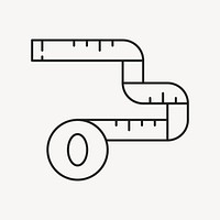 Measuring tape, health & wellness minimal line art illustration vector