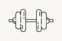 Dumb bell, health & wellness minimal line art illustration vector