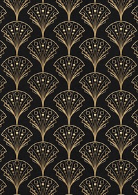 Gatsby palmette patterned background, dark brown design