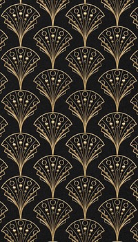 Gatsby palmette patterned iPhone wallpaper, dark brown design