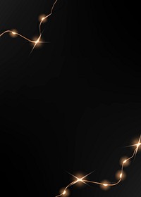 Fairy lights border background, black design