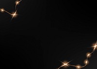 Fairy lights border background, black design