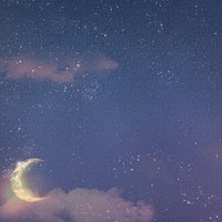 Crescent moon sky background, aesthetic design