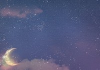 Crescent moon sky background, aesthetic design