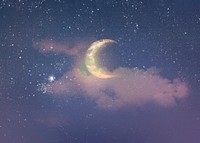 Crescent moon sky background, aesthetic design