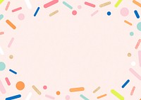 Pink confetti frame background, pastel design