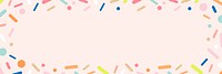 Pink confetti frame background, pastel design