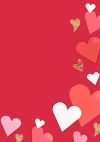 Pink Valentine's Day background, heart border