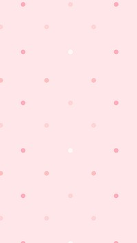 Pink polka dot iPhone wallpaper, cute pattern 