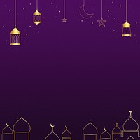 Ramadan border frame background, purple design