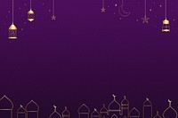 Ramadan border frame background, purple design