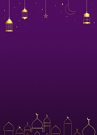 Ramadan border frame background, purple design