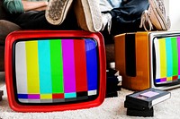 Retro televisions editable mockup psd