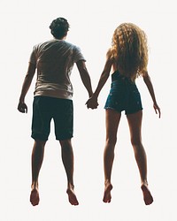 Adventure jumping couple isolated image