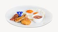 Breakfast image, food photo on white