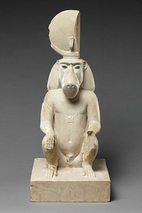 Statue of a seated baboon