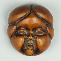 Netsuke of Noh Mask; Face of Usume