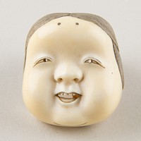 Netsuke of Kyogen Mask; Usume (or Okama or Ofuku)