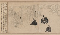 Courtiers Visit Sugawara no Michizane's Mortuary Temple, from Illustrated Legends of the Kitano Tenjin Shrine