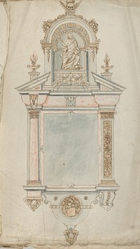 Design for a Wall Tomb with a Variant and a Statue of Christ as Salvator Mundi