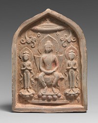 Votive Tablet with Buddhist Triad