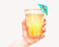 Summer cocktail drink psd collage element