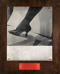 Vintage artwork sign showcase, woman's high heel photo