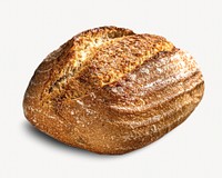 Homemade artisan sourdough bread, isolated image
