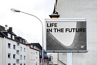 Billboard sign mockup, advertisement psd