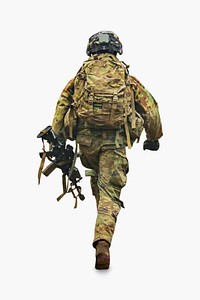 Soldier walking isolated image