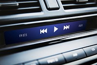 Car radio stereo screen mockup psd