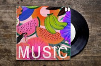 Vinyl record cover mockup psd