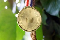 Gold medal mockup psd